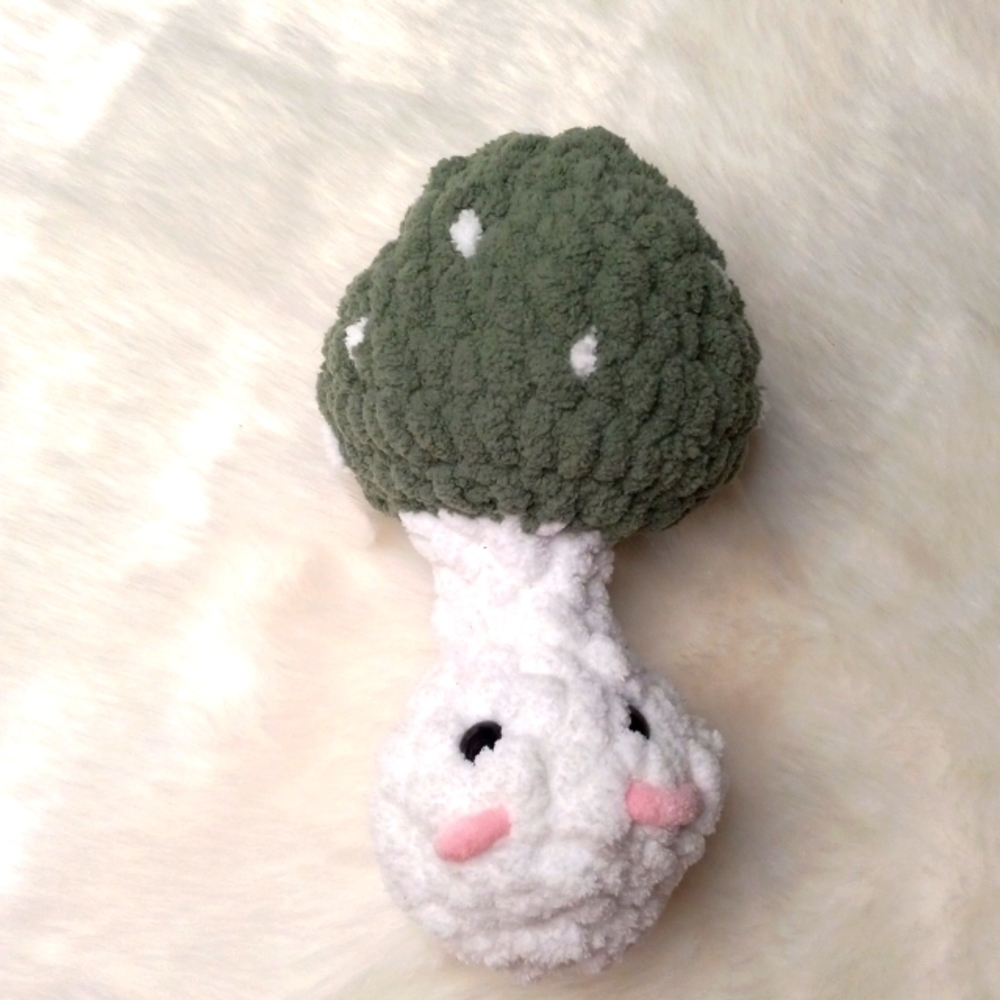 🆕 Handmade Crochet Sage Colored 🍄Mushroom